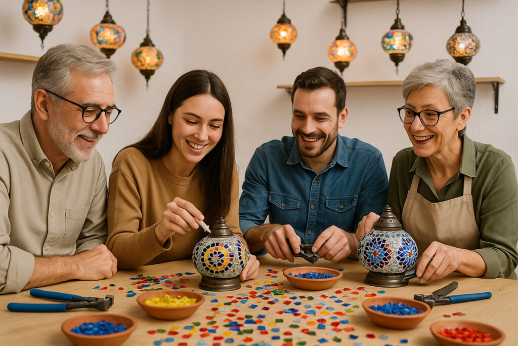 Orientalische Mosaiklampe – handgefertigt im Workshop