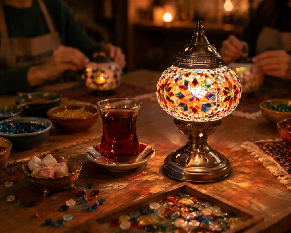 orientalische mosaiklampe workshop berlin selber machen tee gemütlich