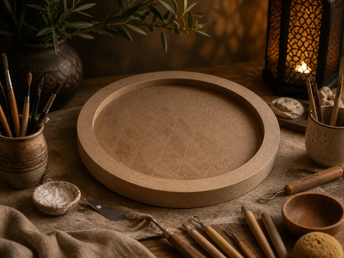 Handgemachte Mondlampe im Workshop Berlin mit orientalischem Design