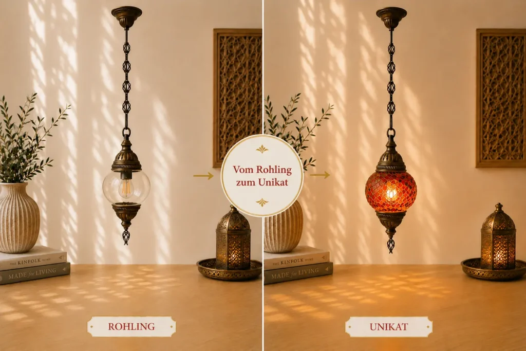 Mini Saray Mosaiklampe – orientalische Tischlampe selbst gestalten im Workshop Berlin