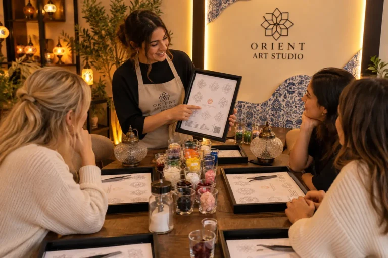 Einführung beim Mosaiklampen-Workshop im Orient Art Studio Berlin