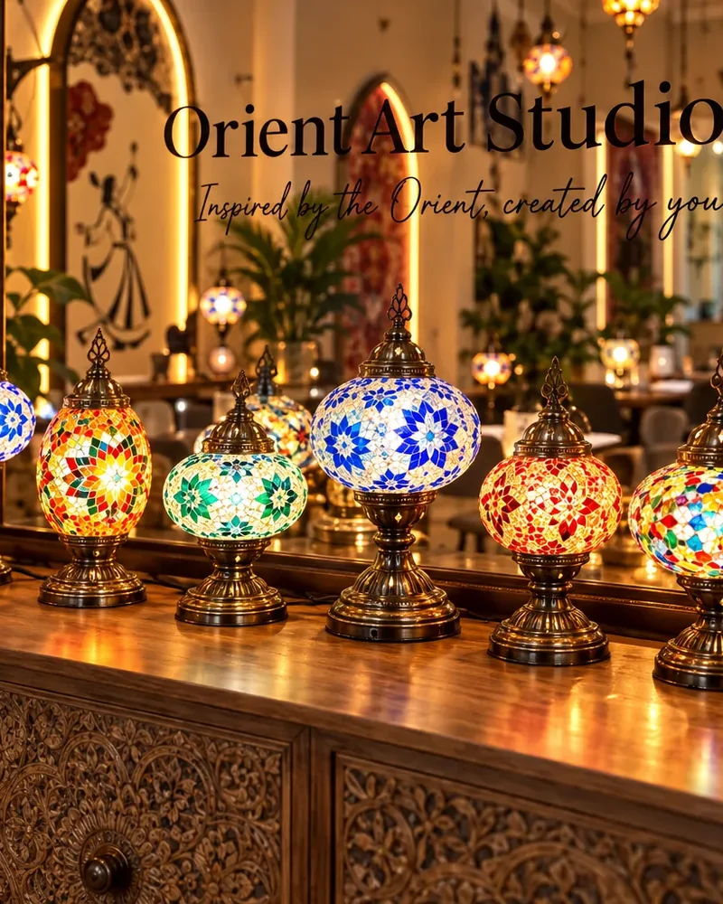 Bunte orientalische Mosaiklampen im Orient Art Studio Berlin – Mosaiklampen-Workshop ab 49 €.